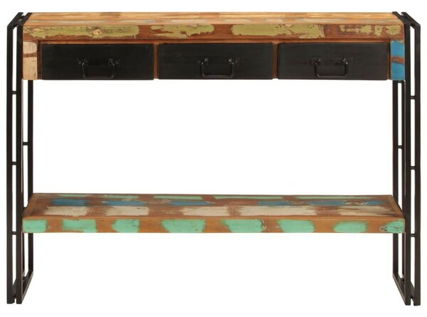 Tömör újrahasznosított fa tálalóasztal 110x30x76 cm