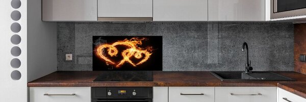Konyhai fali panel Tüzes szív