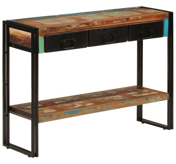 Tömör újrahasznosított fa tálalóasztal 110x30x76 cm