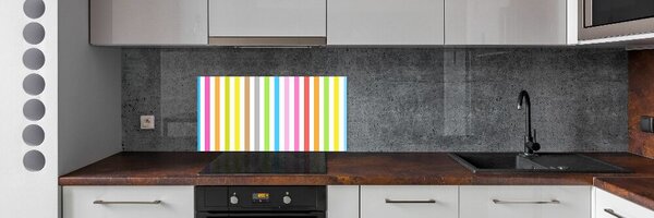 Konyhai falburkoló panel Színes csíkos