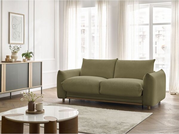 Zöld kinyitható kanapé 234 cm Ernest – Bobochic Paris