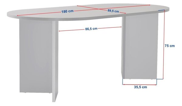 Mérsékelten fényes étkezőasztal 89,5x180 cm Sablin – Kalune Design