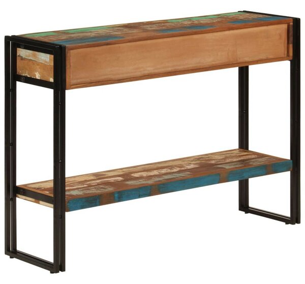 Tömör újrahasznosított fa tálalóasztal 110x30x76 cm