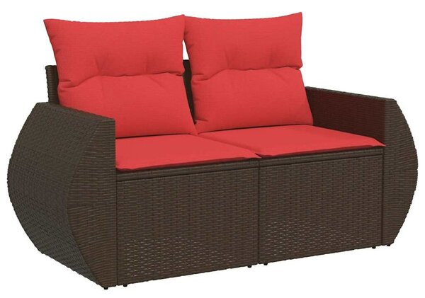 VidaXL 9 részes barna polyrattan akácfa kerti ülőgarnitúra párnákkal
