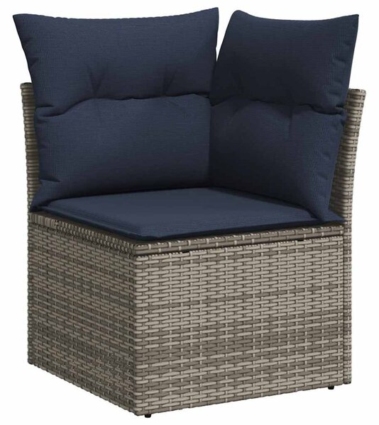 VidaXL 6 részes szürke polyrattan kerti ülőgarnitúra párnával