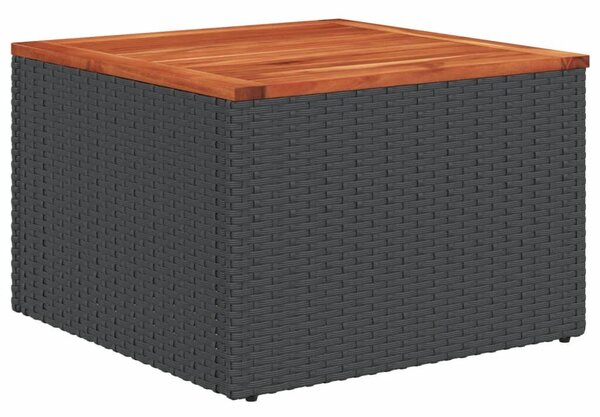 VidaXL 9 részes fekete polyrattan kerti ülőgarnitúra párnával