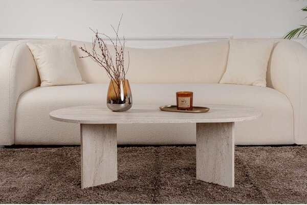 Bézs mérsékelten fényes dohányzóasztal 60x119 cm Sable – Kalune Design