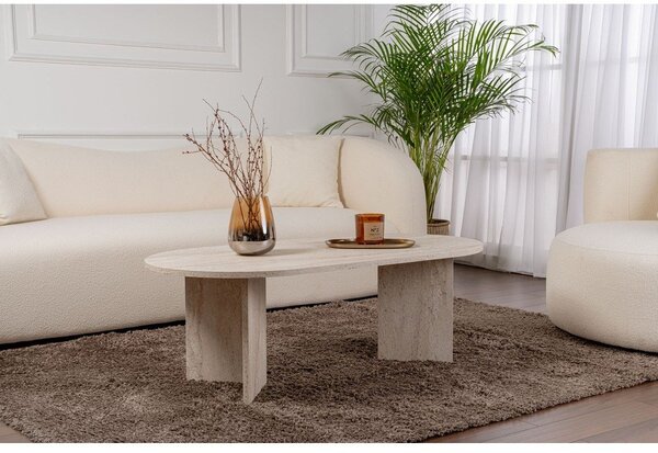 Bézs mérsékelten fényes dohányzóasztal 60x119 cm Sable – Kalune Design