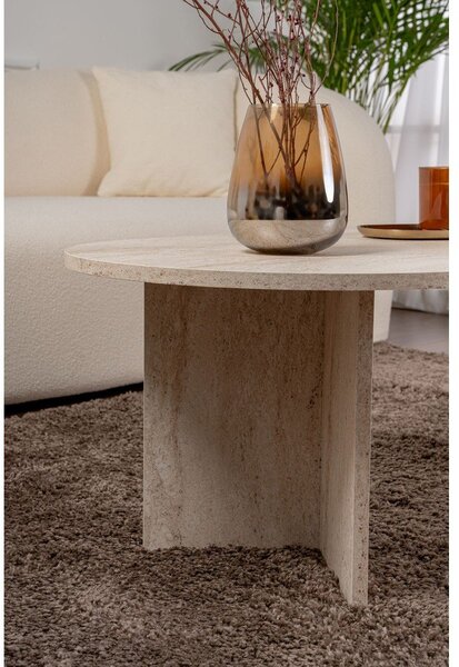 Bézs mérsékelten fényes dohányzóasztal 60x119 cm Sable – Kalune Design