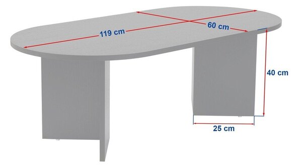 Bézs mérsékelten fényes dohányzóasztal 60x119 cm Sable – Kalune Design