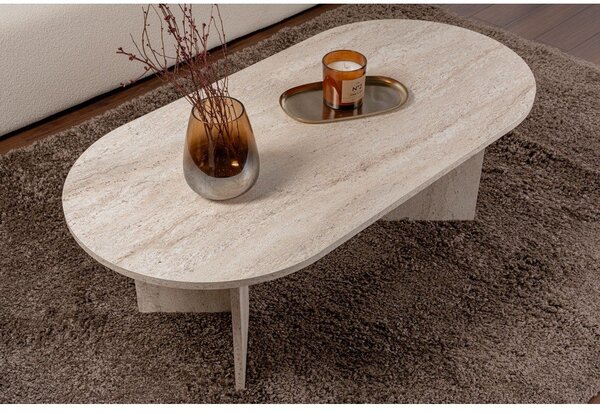 Bézs mérsékelten fényes dohányzóasztal 60x119 cm Sable – Kalune Design
