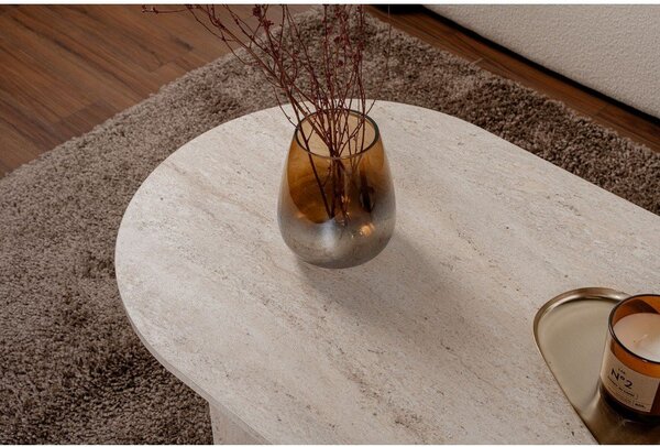 Bézs mérsékelten fényes dohányzóasztal 60x119 cm Sable – Kalune Design
