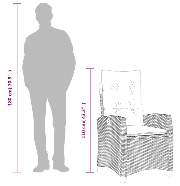 VidaXL 5 részes bézs polyrattan kerti étkezőgarnitúra párnákkal