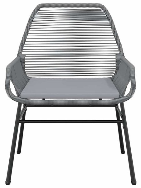 VidaXL 7 részes szürke polyrattan üveg kerti étkezőgarnitúra párnával