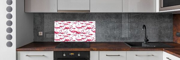 Konyhai fali panel Flamingók