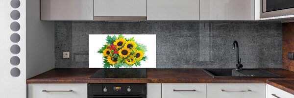 Konyhai falburkoló panel Csokor napraforgók