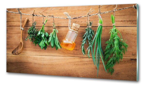 Konyhai hátfalpanel Herbs egy húr