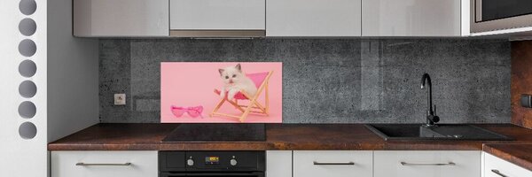 Konyhai fali panel Cat egy nyugágyon
