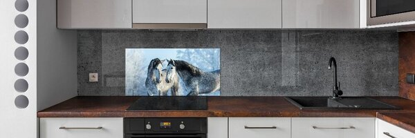 Konyhai fali panel Szürke ló télen