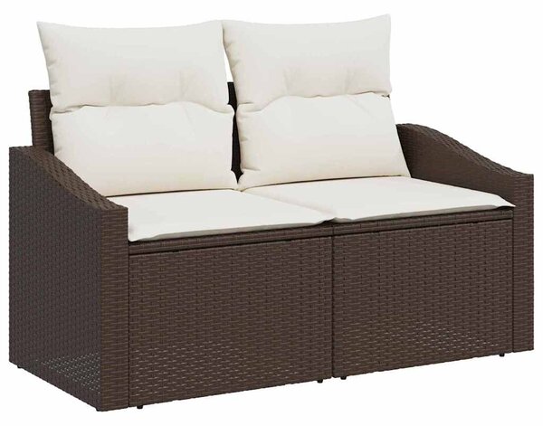 VidaXL Kerti Kanapé Szett párnával 6 pcs Barna és Krém polirattan