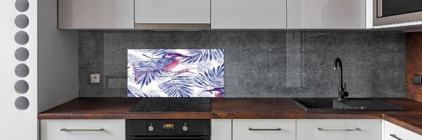 Konyhai fali panel Növények és a madarak