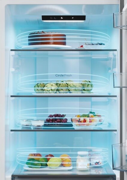 Candy ECN2CQTEB186 Alulfagyasztós hűtőszekrény, 355L, M: 185, Fresco300, NoFrost, fekete, E energiaosztály