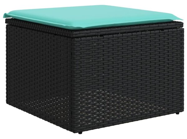 VidaXL 6 db fekete polyrattan kerti kanapégarnitúra párnákkal