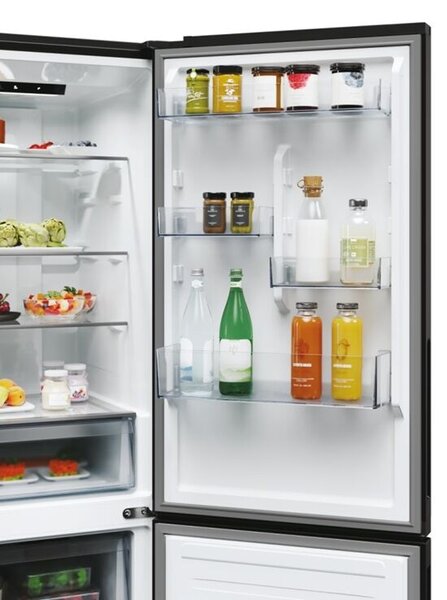 Candy ECN2CQTEB186 Alulfagyasztós hűtőszekrény, 355L, M: 185, Fresco300, NoFrost, fekete, E energiaosztály