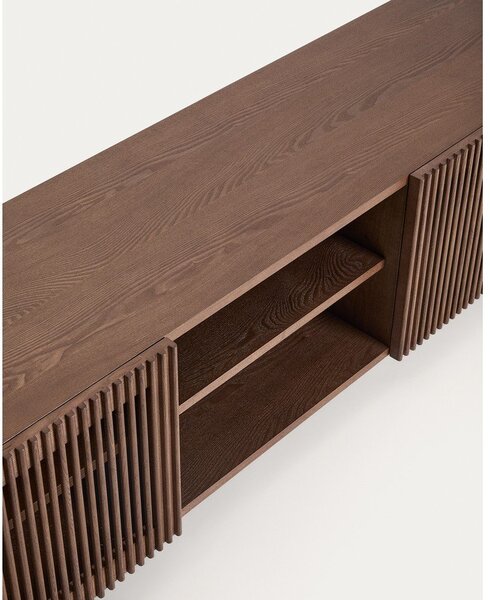 Sötétbarna TV-állvány diófa dekorral 180x49,5x42,5 cm Beyla – Kave Home