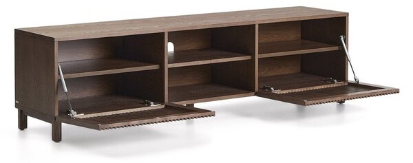 Sötétbarna TV-állvány diófa dekorral 180x49,5x42,5 cm Beyla – Kave Home