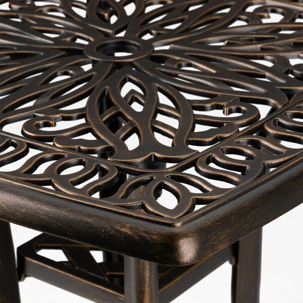Vintage Négyzet alakú kerti asztal fekete-bronz 53x53,5x53,5 cm 10050819