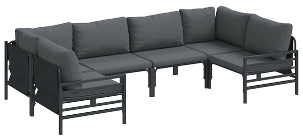 Kerti Kanapé Szett 6 pcs Antracit Acél