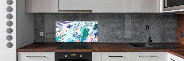 Konyhai hátfalpanel Trópusi levelek
