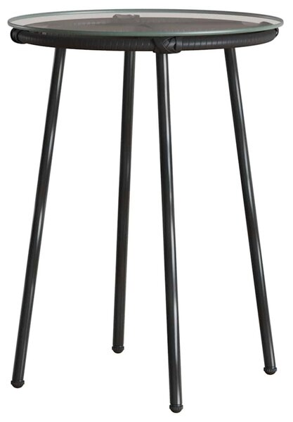 Kert étkező szett 3 pcs Barna Fekete Krém Poli rattan és acél