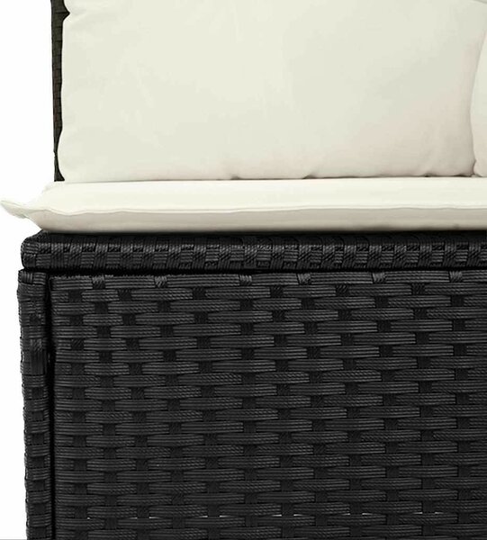 Kerti Kanapé Szett 8 pcs Fekete és krémszínű 319 x 154 x 85 cm
