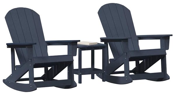 Kerti lounge szett 3 pcs Tengerészkék HDPE