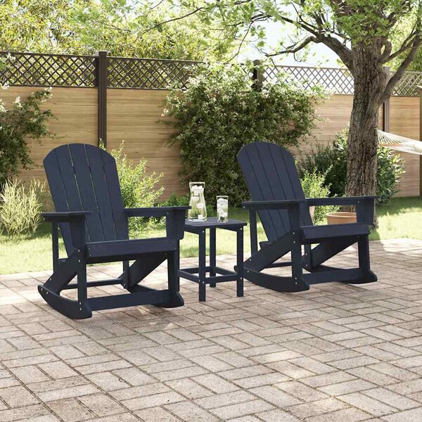 Kerti lounge szett 3 pcs Tengerészkék HDPE
