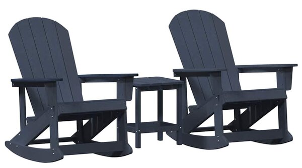 Kerti lounge szett 3 pcs Tengerészkék HDPE