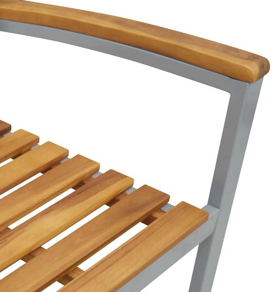 Kert étkező szett 5 pcs Szürke és barna tömör akácfa