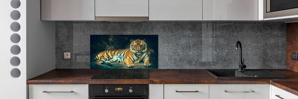 Konyhai fali panel Tiger cave