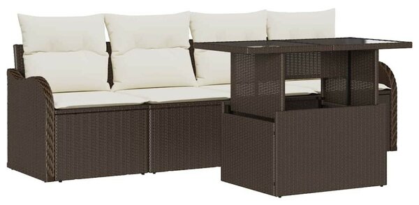 Kerti Kanapé Szett 5 pcs Barna 100 x 55 x 73 cm Poli rattan