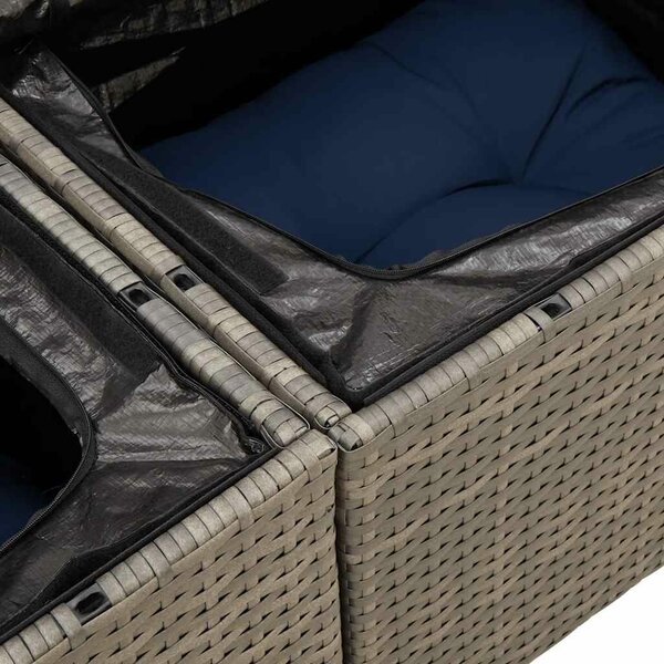 VidaXL 13 részes szürke polyrattan kerti ülőgarnitúra párnákkal