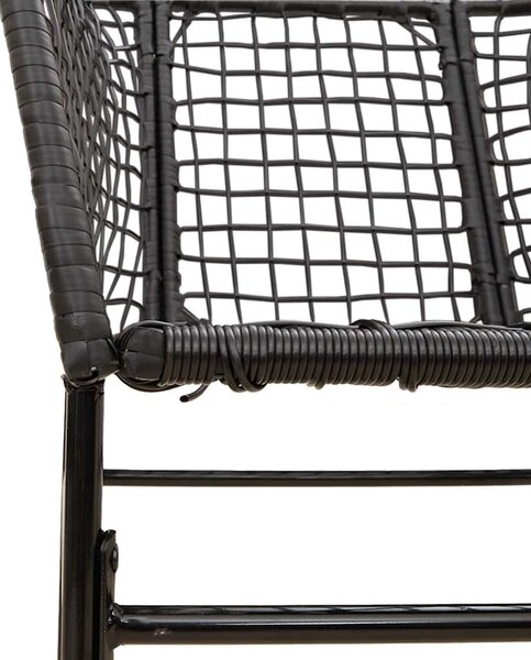 VidaXL 3 részes fekete polyrattan üveg kerti étkezőgarnitúra