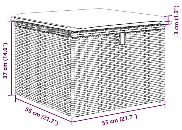 VidaXL Kerti Kanapé Szett párnával tárolóval 8 pcs polirattan