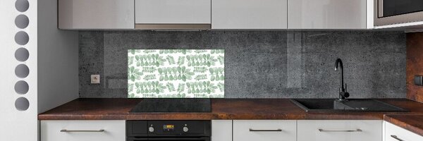 Konyhai hátfalpanel Zöld levelek
