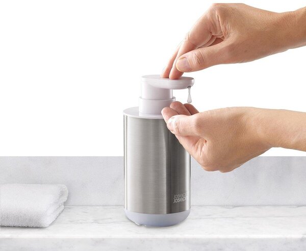 Ezüstszínű rozsdamentes acél szappanadagoló 300 ml Duo Steel – Joseph Joseph