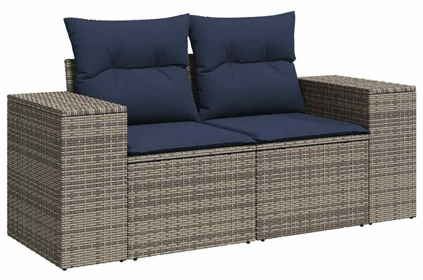 VidaXL 6 db szürke polyrattan kerti kanapégarnitúra párnákkal
