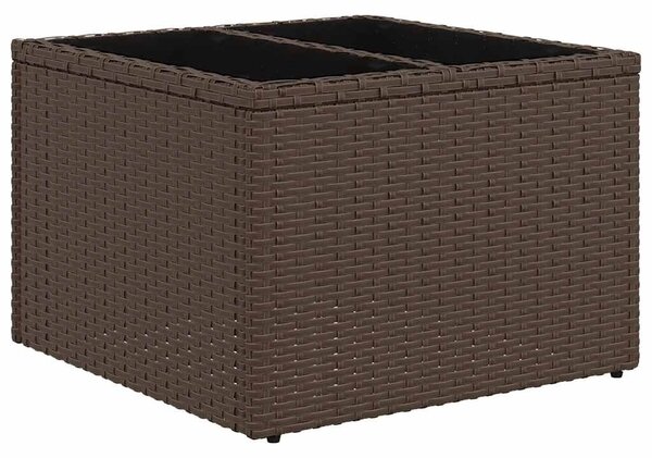 VidaXL 11 db barna polyrattan kerti kanapégarnitúra párnákkal