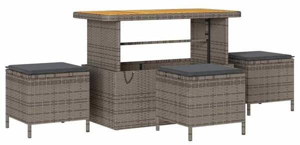 VidaXL Kerti Kanapé Szett párnával tárolóval 10 pcs Szürke Poli rattan