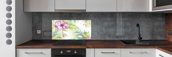 Konyhai hátfalpanel Hawaii virágok
